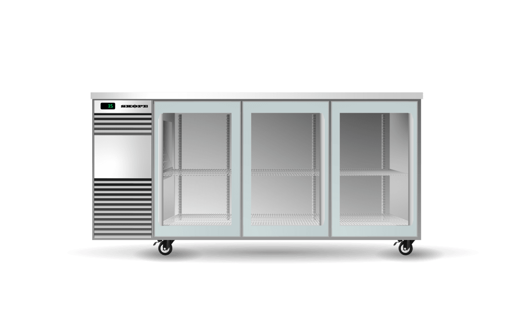 SKOPE BackBar 3 Glass Sliding Door Fridge BB.3.GSL - White SKOPE
