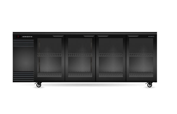 SKOPE BackBar 4 Heated Glass Swing Door Fridge BB.4.GSW.Tr-B - Black SKOPE