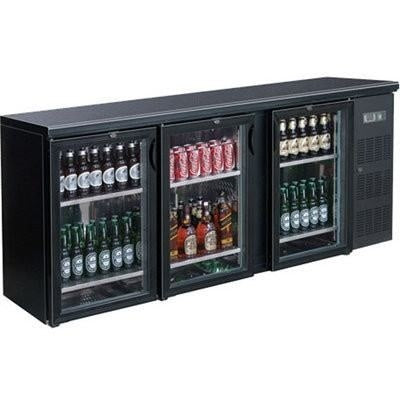 F.E.D. Temperate Thermaster Three Door BLACK MAGIC Bar Cooler - BC3100G Mattys