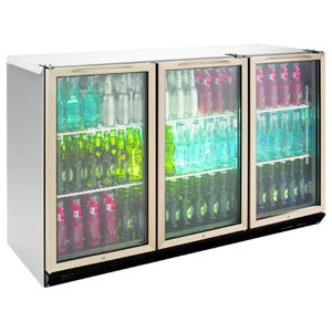 Bottle Cooler - Three Door Stainless Steel Bottle Cooler 800mm HighBC3SS-80 - BC3SS-80 Mattys