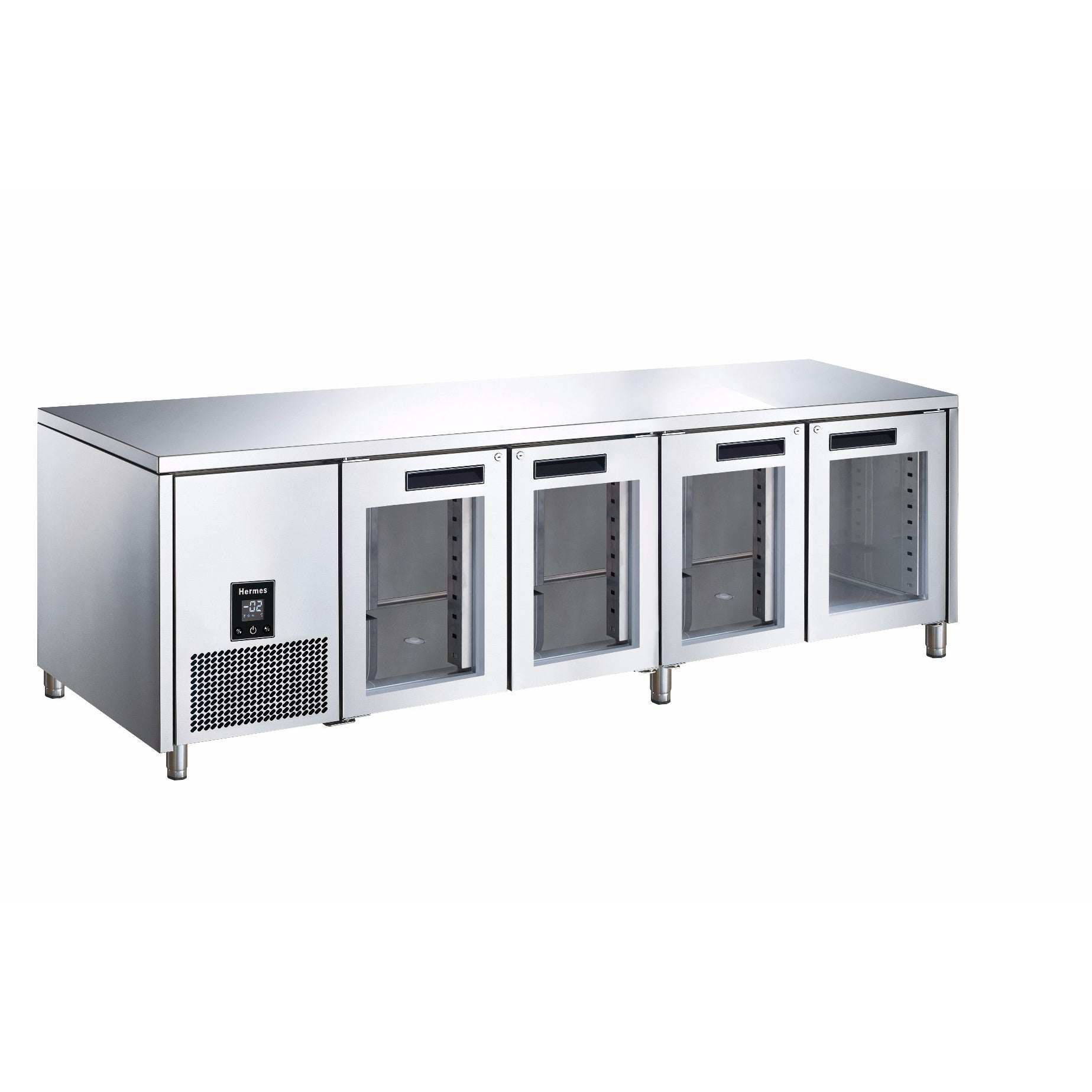 4 Door Slimline Fridge 660 Deep Glass Doors Mattys