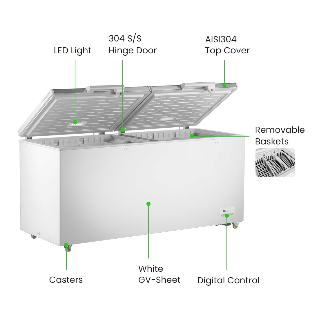 Thermaster 600L Chest Freezer with Stainless Steel Lid - BD600F Thermaster