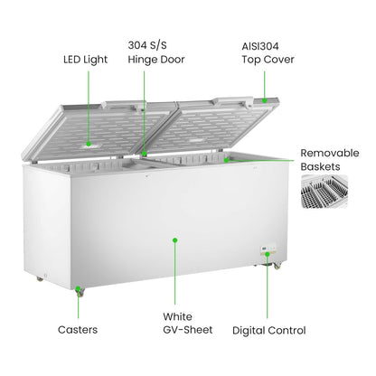 Thermaster 600L Chest Freezer with Stainless Steel Lid - BD600F Thermaster