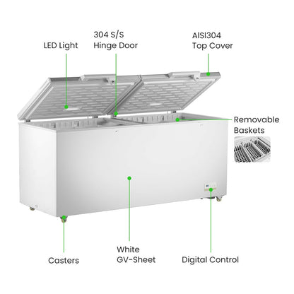 Thermaster 750L Chest Freezer with Stainless Steel Lid - BD750F Thermaster