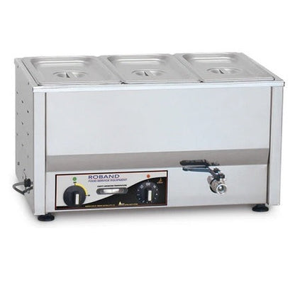 Roband BM2C Bain Marie 3x1/3 150mm Pans & lids included Mattys