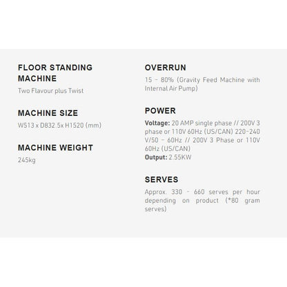 Brullen i36 Pro Two Flavours + Twist Soft Serve & Frozen Yoghurt Machines