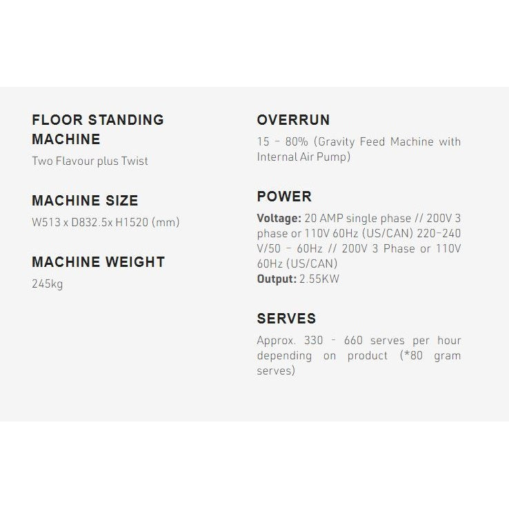 Brullen i36 Pro Two Flavours + Twist Soft Serve & Frozen Yoghurt Machines