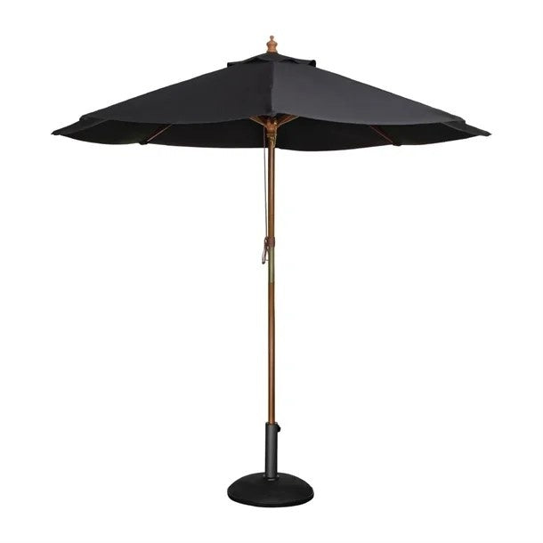 Bolero Black Round Pulley Parasol - 2500mm CB514 Mattys