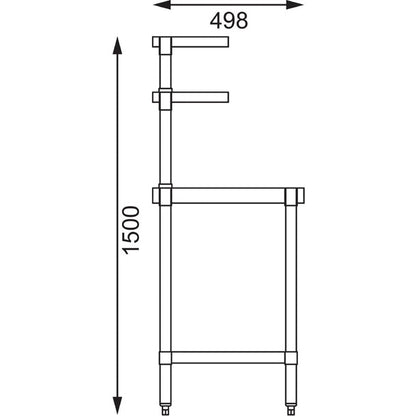 Benches Vogue Stainless Steel Prep Station 1200x600mm - CC359 Vogue