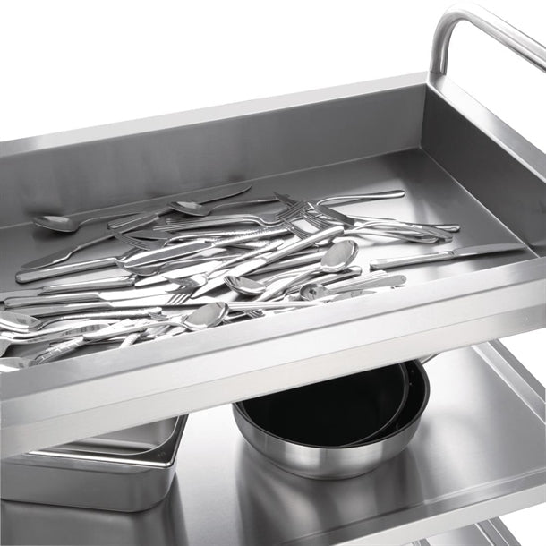 Stainless Steel & Shelving Vogue Stainless Steel 3 Tier Deep Tray Clearing Trolley - CC365 Vogue
