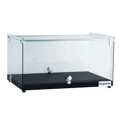 Exquisite CD35-B One Tier Flat Glass Ambient Cake Display - Woodgrain Black Colour Mattys