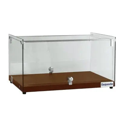 Exquisite CD35-W One Tier Flat Glass Ambient Cake Display - Elegant Walnut Colour Mattys