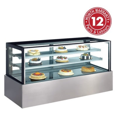 EXQUISITE Cold Cake Display Cabinet - 2 Shelves + Base Mattys
