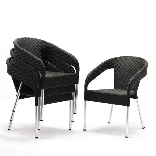 Bolero Wicker Wraparound Bistro Chair (Pack 4) CG223 Mattys