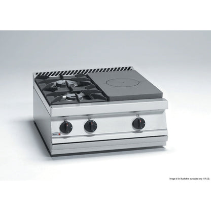 Fagor Gas Target Top with open burner - 2 Burner + Solid Top Right - CG7-30-D Mattys