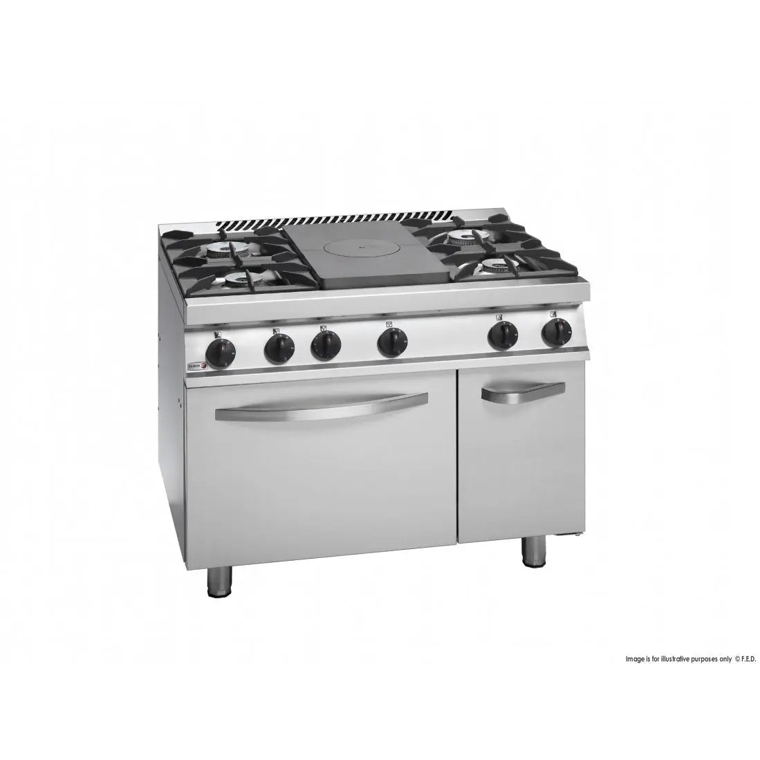 Free Standing Solid Target top with open burner and Oven - CG7-51 Mattys