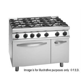 Cook Tops Fagor 700 series natural gas 6 burner with gas oven and neutral cabinet under - CG7-61H Mattys