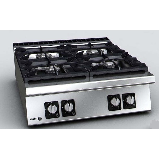 Cook Tops Fagor 900 series natural gas 4 burner SS boiling - CG9-40H Mattys