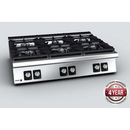 Cook Tops Fagor 900 series natural gas 6 burner SS boiling - CG9-60H Mattys