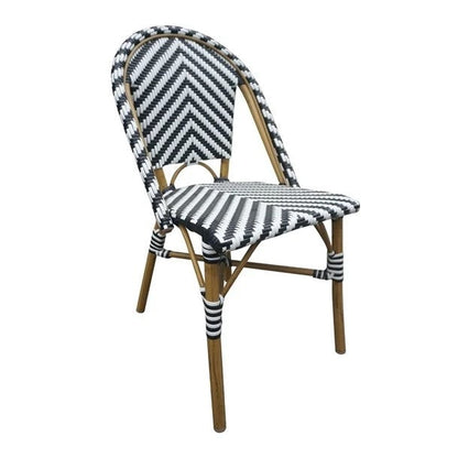 Bolero Parisian Style Wicker Side Chair Black (Box 2) CH111 Mattys