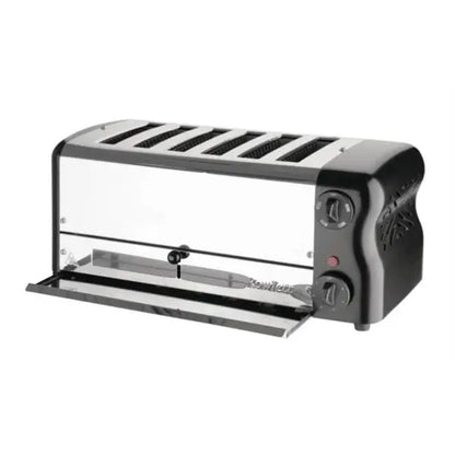 Rowlett Esprit 6 Slot Toaster Jet Black with Elements & Sandwich Cage Mattys