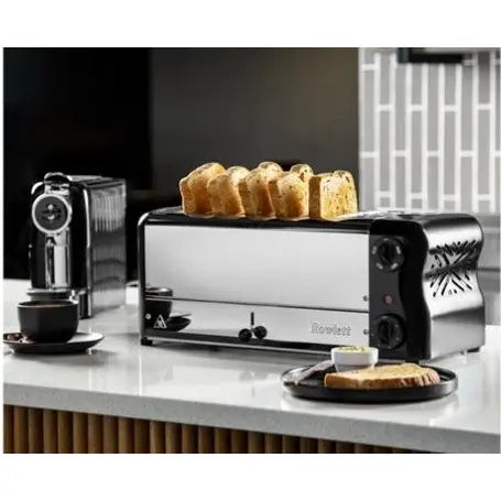 Rowlett Esprit 6 Slot Toaster Jet Black with Elements & Sandwich Cage Mattys