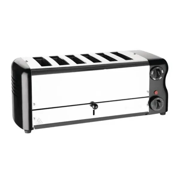 Rowlett Esprit 6 Slot Toaster Jet Black with Elements & Sandwich Cage Mattys