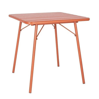 Bolero Terracotta Square Slatted Steel Table - 700mm CK064 Mattys