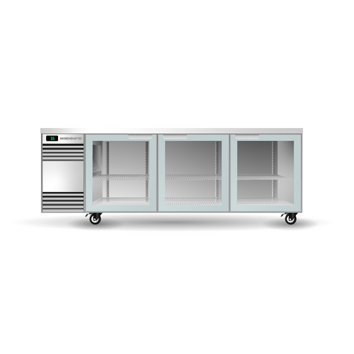 SKOPE BackBar 3 Heated Glass Swing Door CounterLine Fridge CL.3.GSW.Tr-SS - Stainless Steel SKOPE