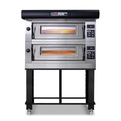 Moretti Forni COMP D/2/S Amalfi Double Deck Pizza Ovens on Stand Mattys