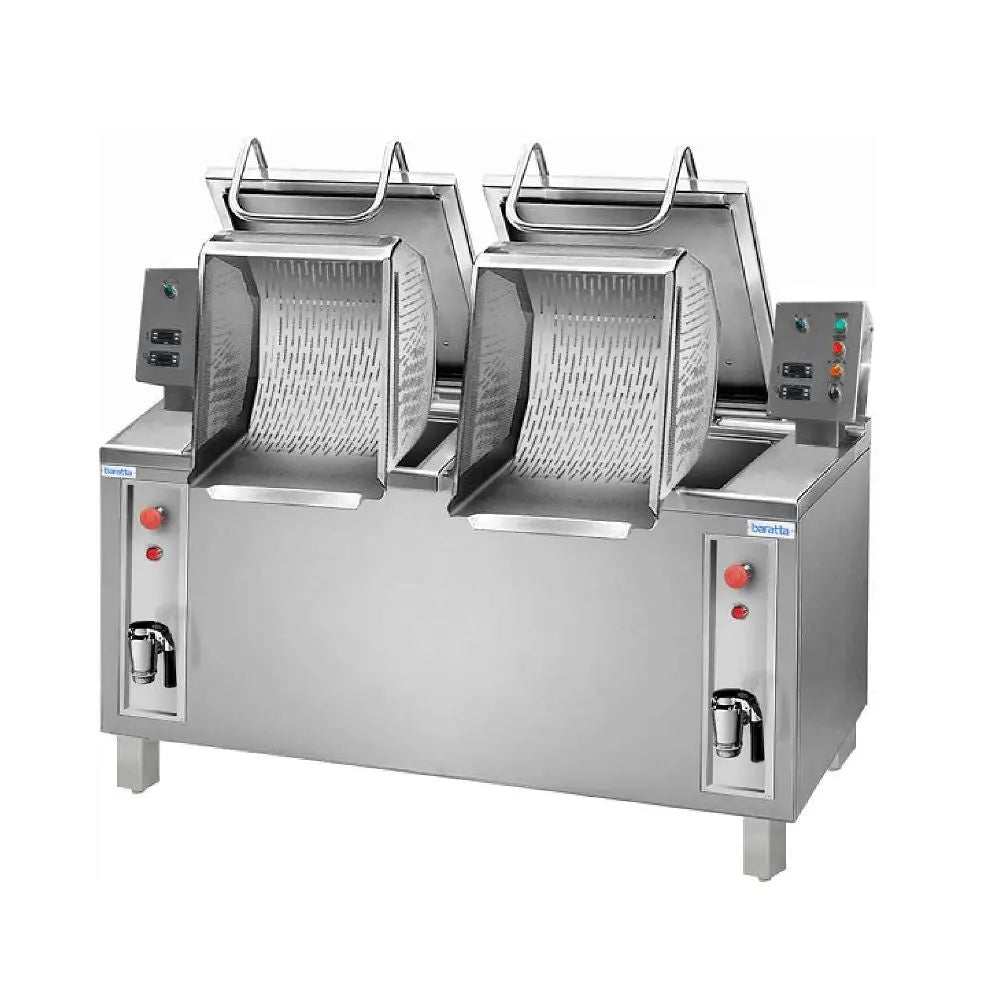 Baratta Electric Double Tank 250 + 250 Litre Bulk Cooker with Double Basket Auto Lift - CPER2-250 Mattys