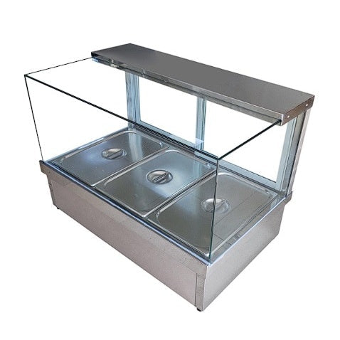 Cookrite CRB-10 Square Glass Hot Food Display - 10 x 1/2 GN Pans Mattys