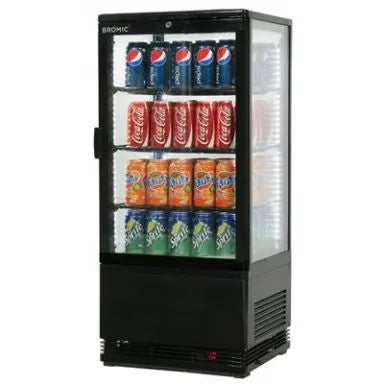 Bromic CT0080G4B Black Countertop Beverage Chiller Flat Glass - 78 Litre Mattys