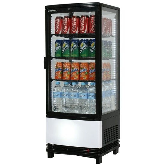 Bromic CT0100G4BC Countertop Beverage Chiller Curved Glass Black - 100 Litre Mattys