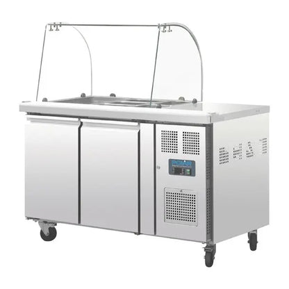 Polar U-Series Double Door Refrigerated Gastronorm Saladette Counter CT393-A Mattys