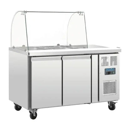 Polar U-Series Double Door Refrigerated Gastronorm Saladette Counter CT393-A Mattys