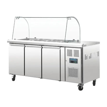 Polar U-Series Triple Door Refrigerated Gastronorm Saladette Counter CT394-A Mattys