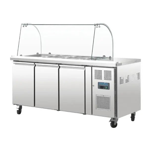 Polar U-Series Triple Door Refrigerated Gastronorm Saladette Counter CT394-A Mattys