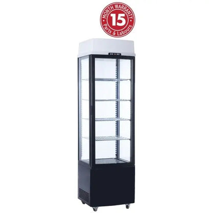 EXQUISITE CTD235 BLACK/WHITE FOUR SIDED GLASS UPRIGHT DISPLAY REFRIGERATORS Mattys