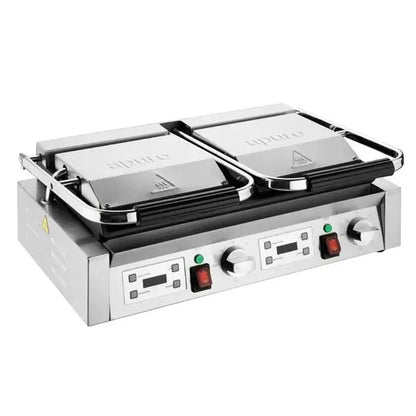 Benchtop Apuro Double Contact Grill Flat Plates with Timer - CU610-A Mattys