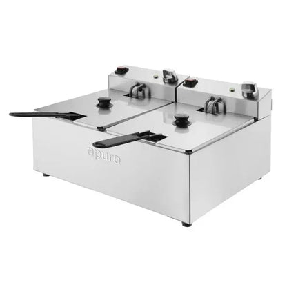 Bench Top Fryers Apuro Twin Tank Fryer - 2x5Ltr - 2x2.8kW - CU619-A Mattys