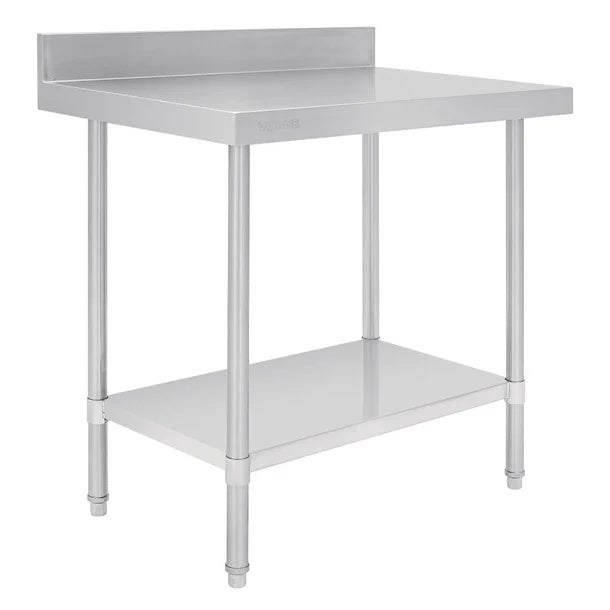 Vogue Premium Stainless Steel Table with Splashback 900mm DA338 Mattys