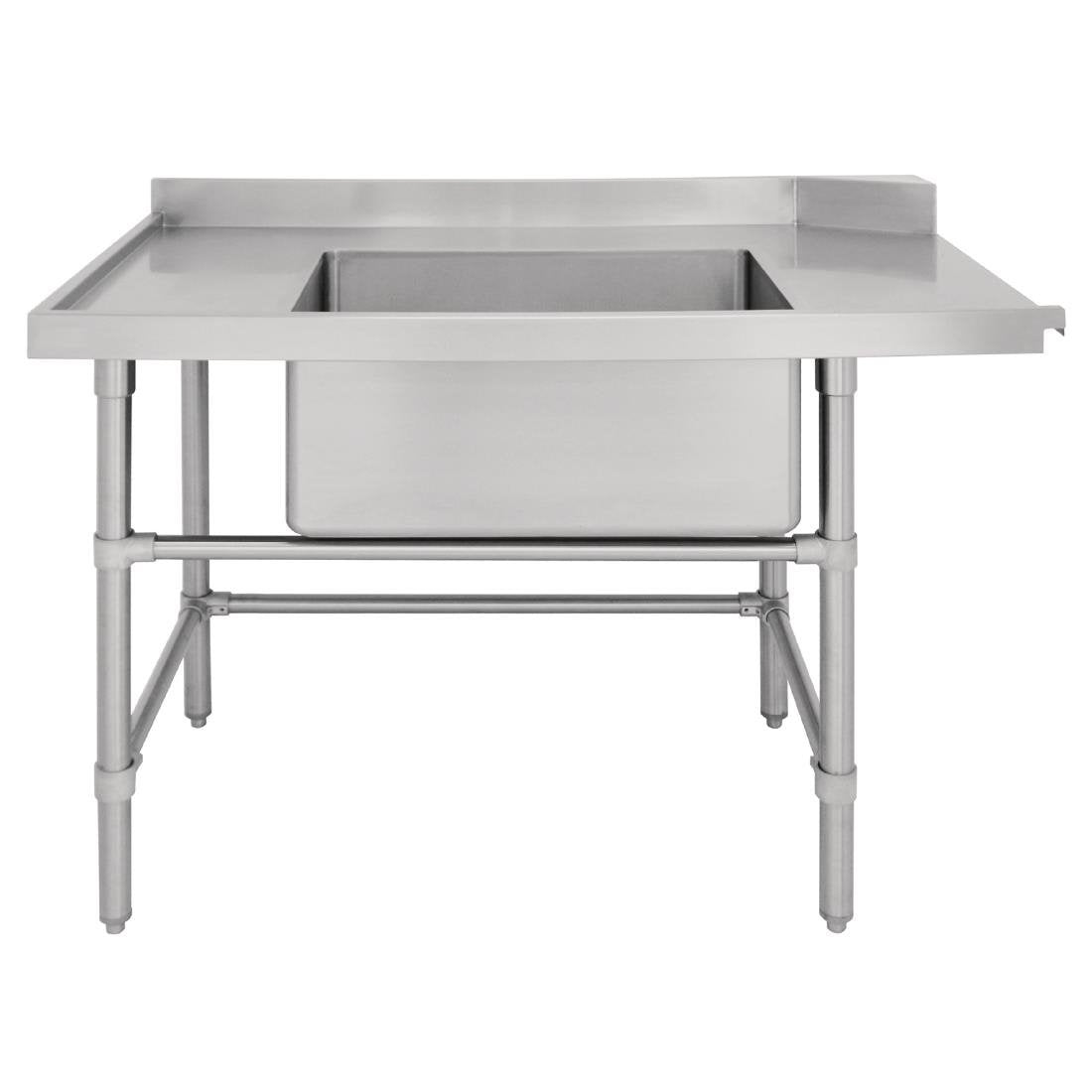 Vogue Dishwasher Inlet Table with Sink 90mm outlet - 1200x700x960mm L/H DE471 Mattys
