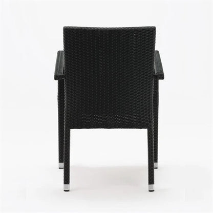Bolero Wicker Arm Chair Charcoal (Pack 4) DL477 Mattys