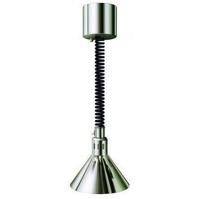 Hatco | DL-775-RPL-BN/BK | Bright Nickel Decorative Heat Lamp With Retractable Corde Mattys