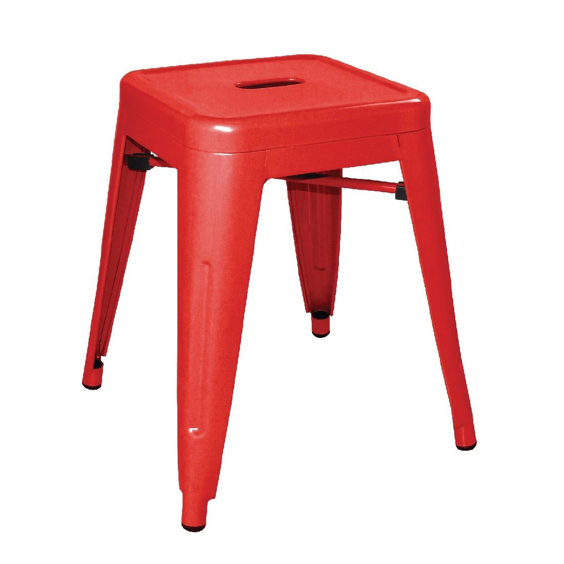 Bolero Low Metal Bar Stools Red (Pack of 4) - DL870 Mattys