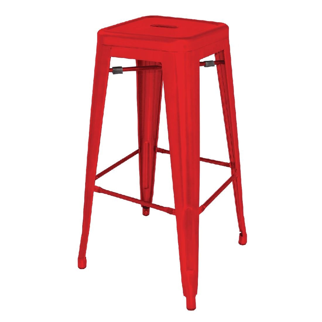 Bolero High Metal Bar Stools Red (Pack of 4) - DL871 Mattys
