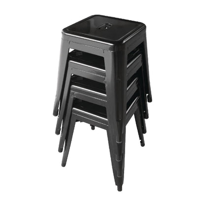 Bolero Low Metal Bar Stools Black (Pack of 4) - DL880 Mattys