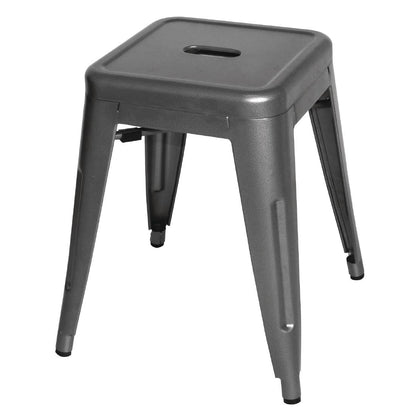 Bolero Low Metal Bar Stools Gun Metal Grey (Pack of 4) - DM933 Mattys