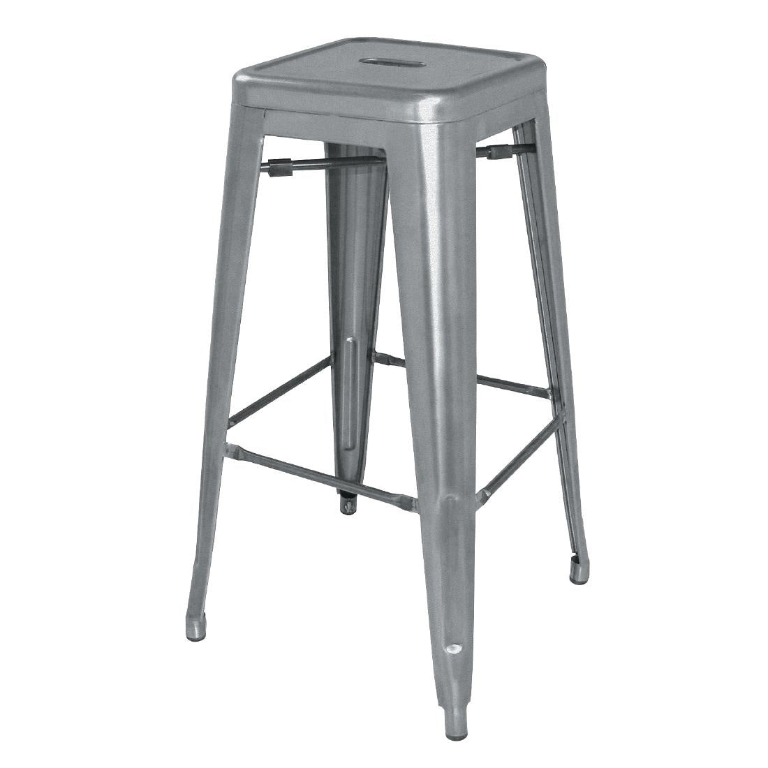 Bolero High Metal Bar Stools Gun Metal Grey (Pack of 4) - DM934 Mattys